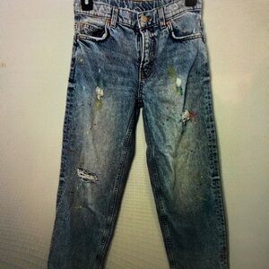 Kids Distressed Blue Jeans